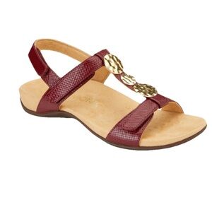 Vionic Farra Lizard Embossed Burgundy Sandals Women’s Size 10